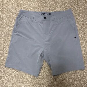 Vuori Men's Light Gray Flat Front Shorts